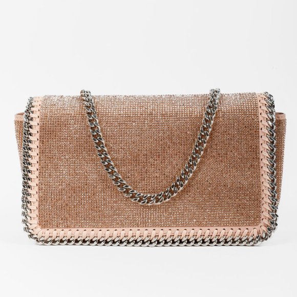 Stella McCartney Pink Rhinestones Falabella Crossbody Flap - Picture 2 of 13